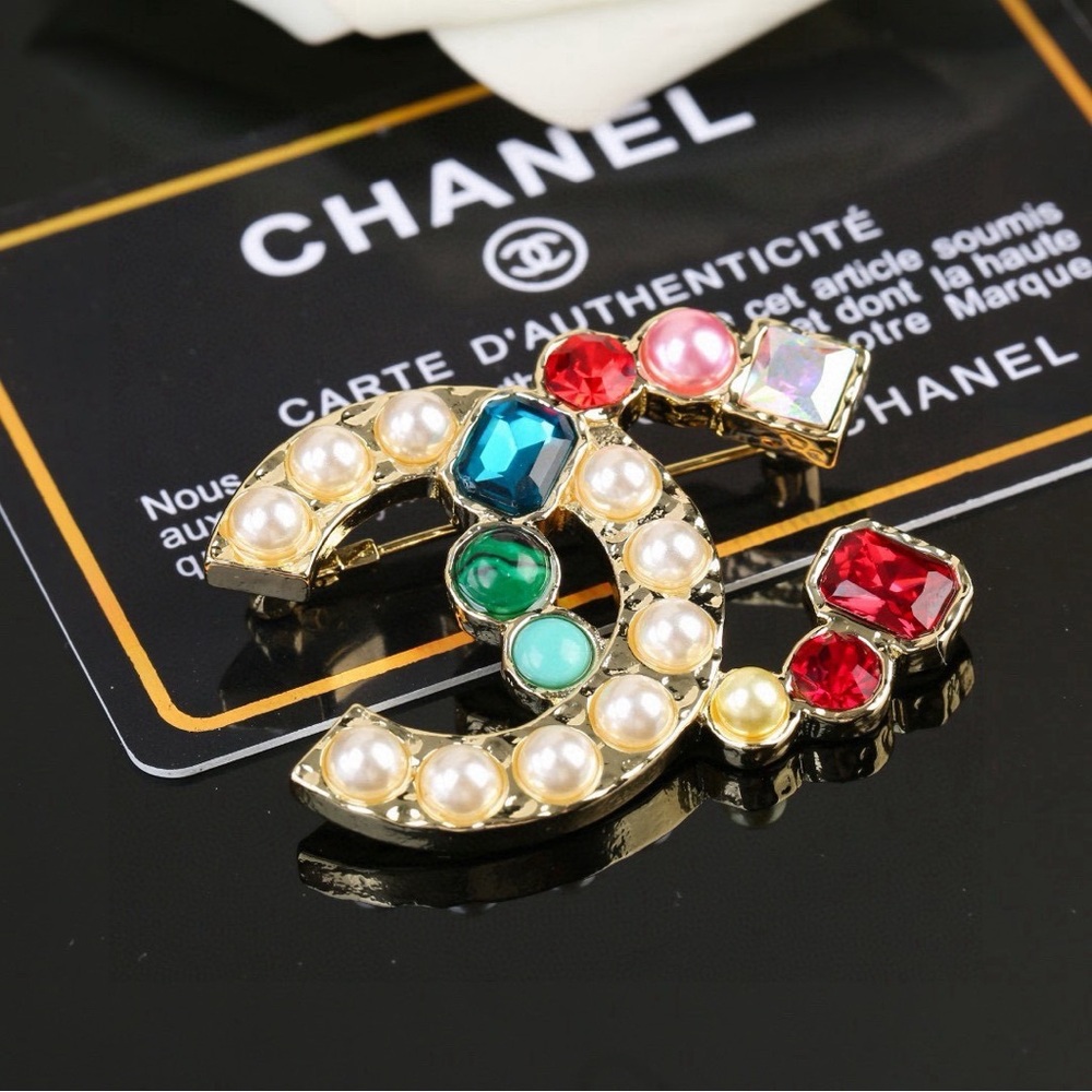 Vintage Chanel CC Gem Brooch